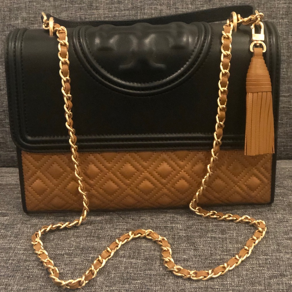 Tory Burch Fleming Convertible Shoulder Bag in Colorblock Size Big